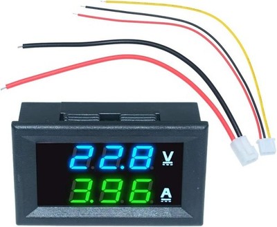 Digital Voltage &  Amperage Meter - DC 100V 10A - Working voltage 4-30VDC