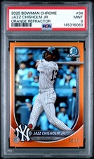 2025 Bowman Chrome - Jazz Chisholm #34 Orange Refractor /25 NY Yankees PSA 9