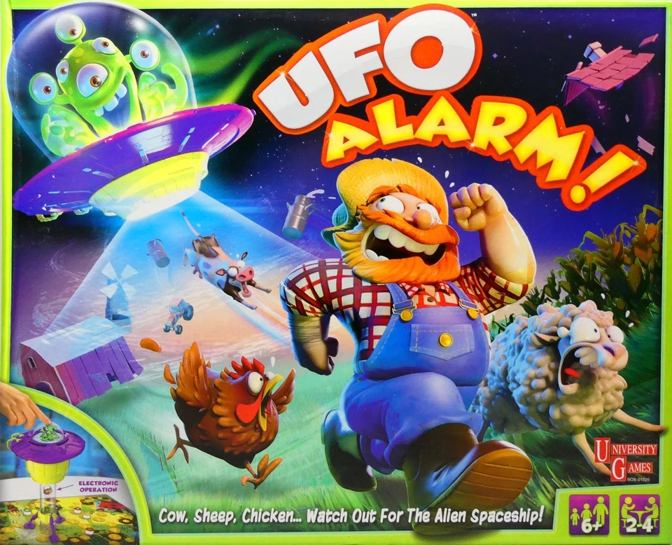 UFO Alarm! Board Game by University Games - Ages 6+ - 2-4 Players - Complete