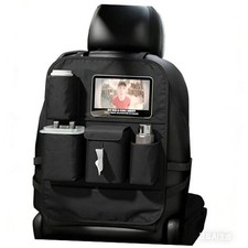 Car Seat Organizers,Multi-functional Back Seat Protectors, Storage 1 Pack Black