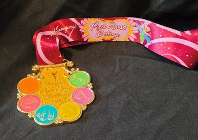2015 Disneyland Inaugural Pixie Dust Challenge Race Medal with Lanyard MINT