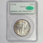 1938 Walking Liberty Half Dollar PCGS MS65 OGH Rattler CAC Sticker