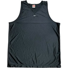 Vintage Nike Team Sports Tank Top Black Swoosh Made in USA 90s Mesh Jersey XL