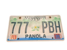 Placa de licencia Mississippi Magnolia 2000 777 PBH Panola Lucky 777 🍀