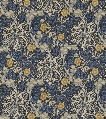 William Morris Gardinenstoff ''SEAWEED'' 1,4 METER INK/WOAD - 100% BAUMWOLLE