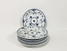 7x Royal Copenhagen Blue Fluted Half Lace 575 Bread Plates 15,5 cm 1923 - 1934