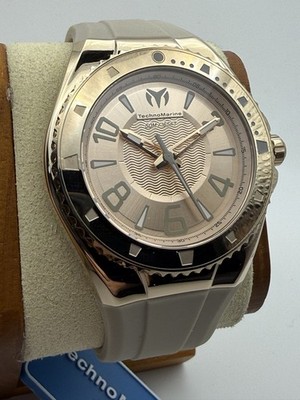 TechnoMarine Lusso Mare TM-225027 Gold-Tone Case & Taupe Silicone Strap