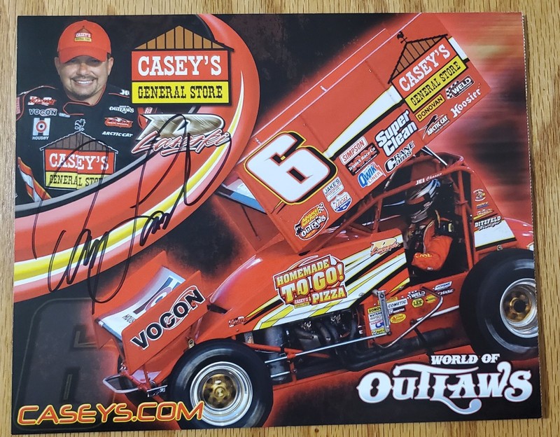 DANNY LASOSKI AUTOGRAPHED HERO CARD CASEY'S GENERAL STORE #6 WORLD OF OUTLAWS