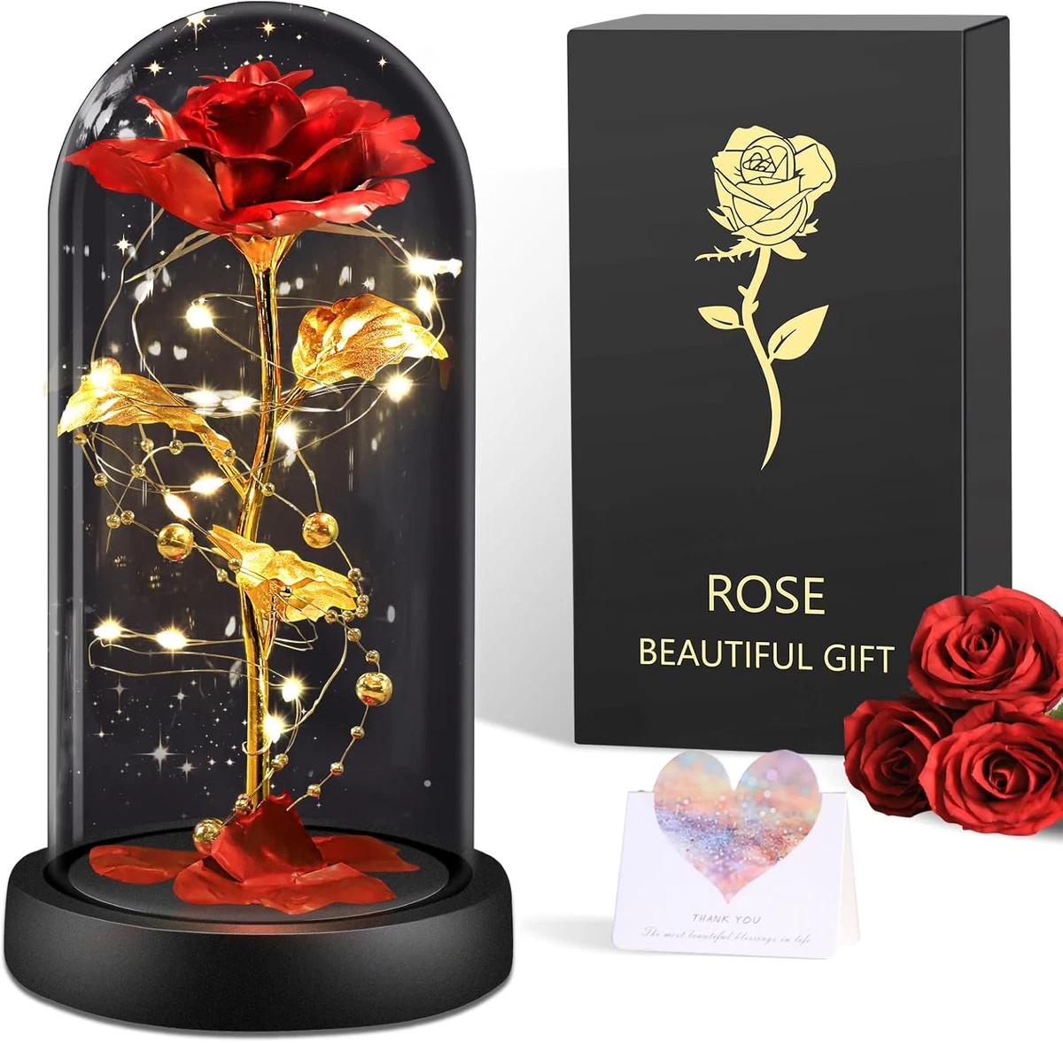 Rosa Vera Conservazione 3 Anni Rosa Stabilizzata WYRIAZA - Rosa Eterna Vera Regalo Per Donna Mamma Fidanzata Romanzi Rosa