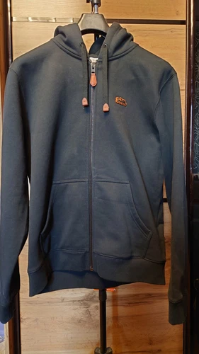 Felpa con cappuccio COACH full zip e rifiniture in pelle C2424 taglia L
