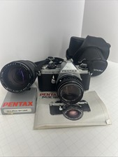 Pentax ME Super 35mm SLR Camera Kit 50mm f/2 Lens 28-80mm Zoom With Case