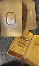 Vintage  Gold Plastic Spool/Bobbin Storage Box for Sewing Supplies Storage