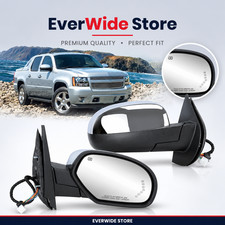 Passenger Chrome Power Folding Side Mirror Compatible with 2007-2014 Chevy Tahoe