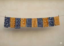 Set of 10 Hand Block Print Cotton Bandanas Multicolor Vintage Bandana Boho