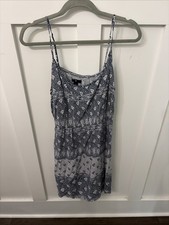 Gap Pullover Sun Dress-Paisley-Blue & White-XL-elastic Waist-adjustable Straps