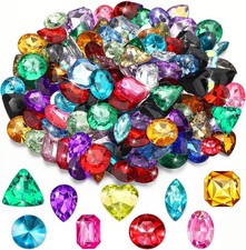 150 Pieces Pirate Treasure Multi-color Acrylic Diamond Fake Jewels Bling Fake Di