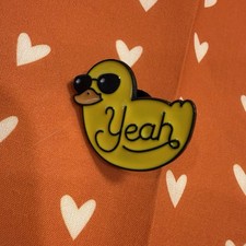 Enamel Pin Duck Yeah Cool Shades Funny Brooch Yellow Duckie Lapel Hat Backpack