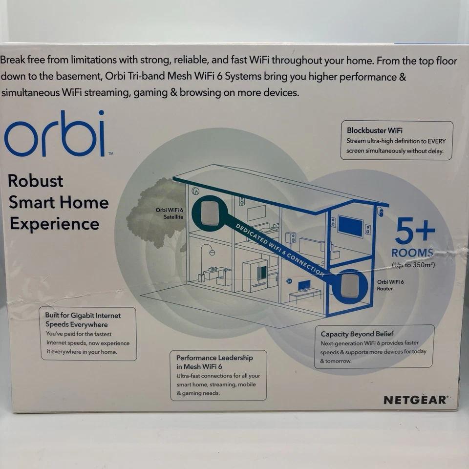 Netgear Orbi RBK762S-100EUS mit Satellit Mesh WiFi 6 5400Mbps Tri-Band - Bild 3 von 4