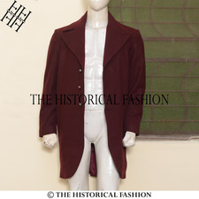 Gentleman Frock Coat Regency Frock Coat Victorian Frock Coat Maroon Wool Coat