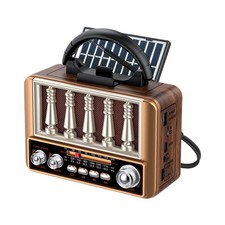 Retro Solar Radio Portable FM/AM SW Bluetooth Speaker MP3 Player Rechargeable