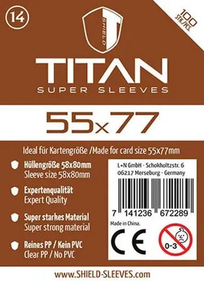Shield Titan 14 - 100 Super Sleeves für Kartengröße 55 x 77 mm | Deutsch | Spiel