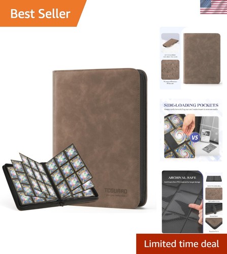 Sports Card Album with Clear Pockets - Waterproof Zipper Binder Organizer