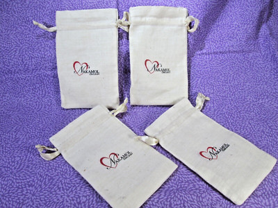 NAKAMOL CHICAGO EMPTY Jewelry Pouches (4) with Satin Lining & Drawstring / V