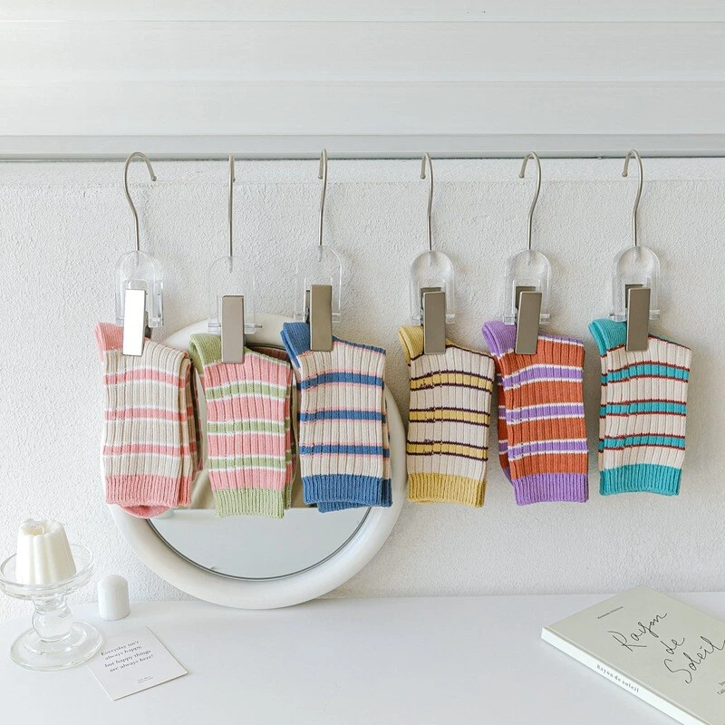 NEW Womens Ladys Cotton Socks Lot Warm Colorful Striped Casual Dress Crew Socks