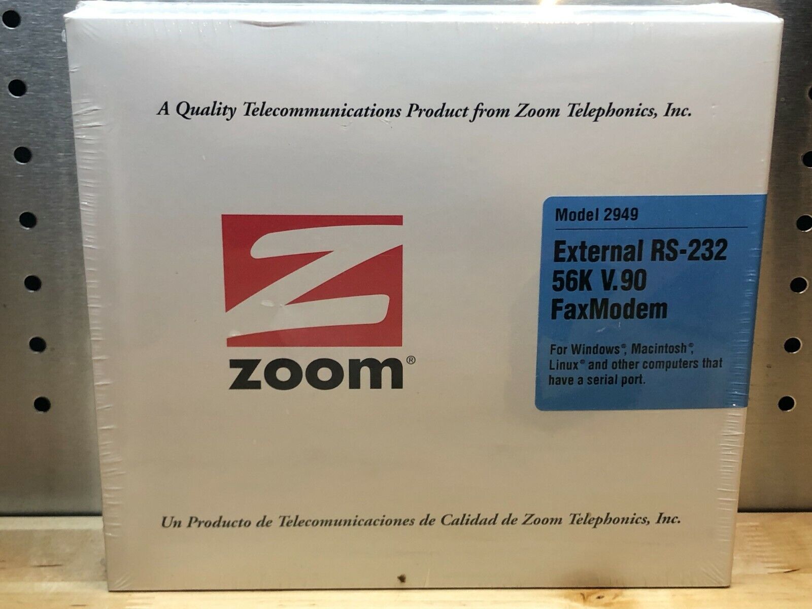 Zoom 2949 External RS-232 56k V.90 Faxmodem for Windows & MAC, Serial Port, NEW