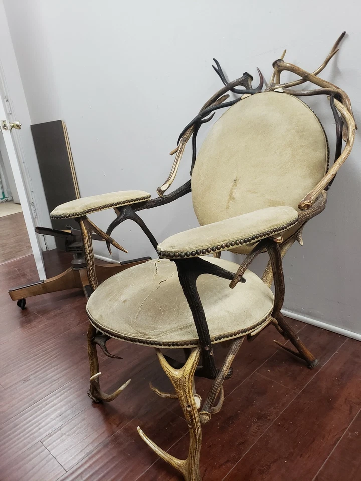 SILLA DE ASTA ANTIGUA SIGLO XIX RARA Foto 2 de 3