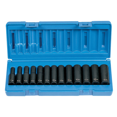 Grey Pneumatic 1203MD 3/8'' Drive 13-Piece Deep Metric Set - 12 Point