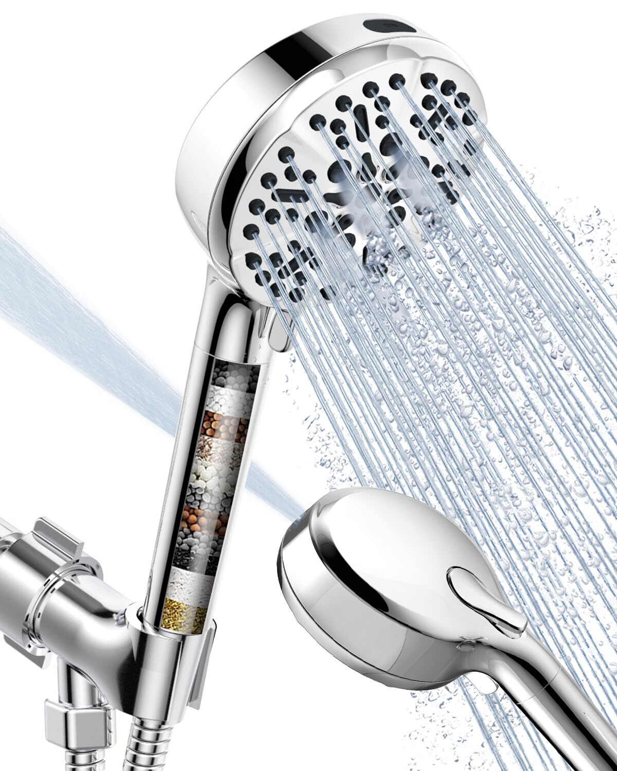 Filtered Shower Head with Handheld, 6 Modes High Pressure Shower Heads with P...