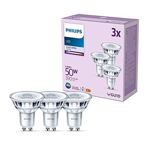 Philips LED GU10 50W Fredda 3pz - Risparmio Energetico Garantito
