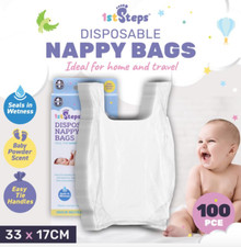 x100 Pack ICD Degradable Nappy Sacks Bags Odour Neutralising Disposable Bag Bulk
