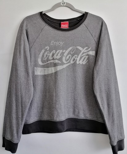 Coca-Cola Womens Brown Taupe Crew Neck Sweatshirt Long Sleeve Size L