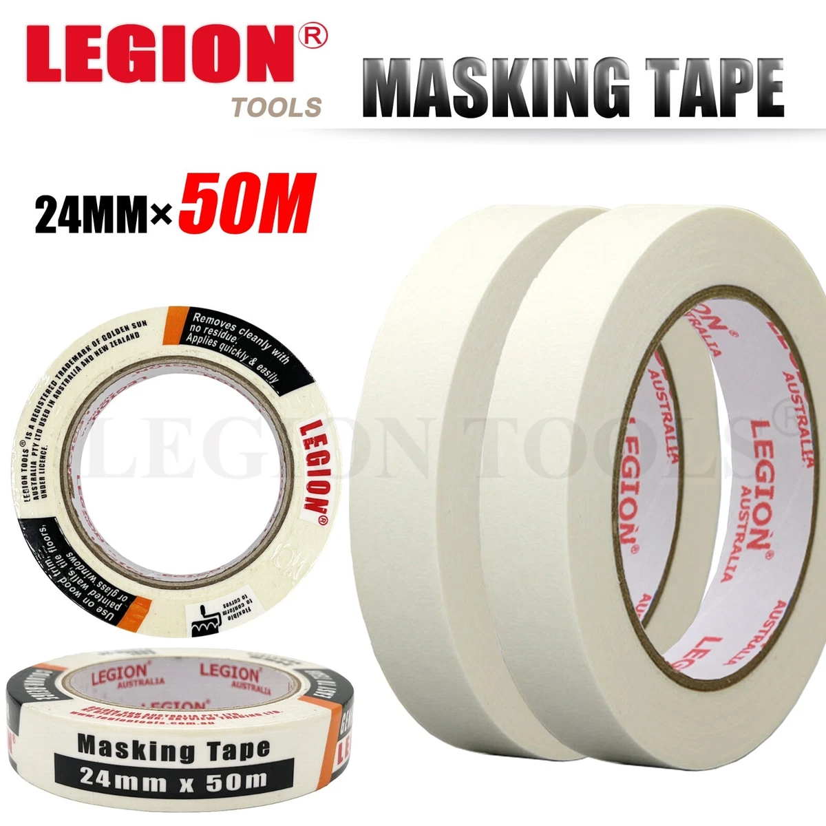 White Masking Tape Painting Crepe Paper 24mm 50m Housing Tools DIY Painter