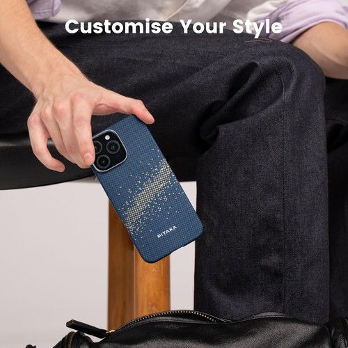 PITAKA Magnetic Case for iPhone 16 Pro Max Lightweight and Slim Aramid Fibre Pro - Picture 5 of 8