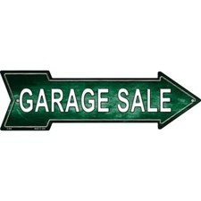 Garage Sale Right Novelty Metal Arrow Sign Directional 17" x 5" Wall Decor
