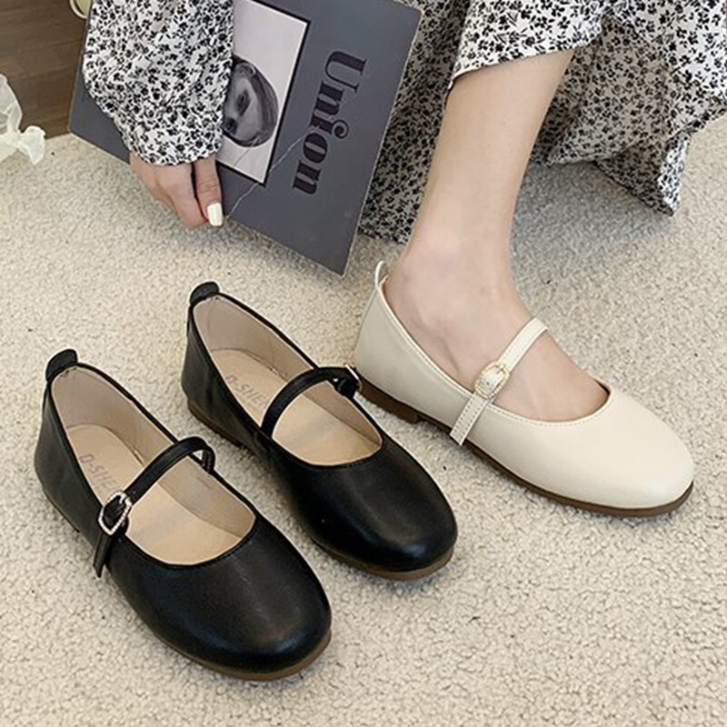 Womens Mary Jane Square Toe Flats Ladies Fashion Ankle Strap Dress Shoes  Party