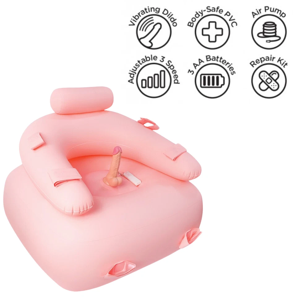 Inflatable Vibrating Dildo Position Enhancers Multi-speed Blow Up Sex Machine - Image 3 of 4
