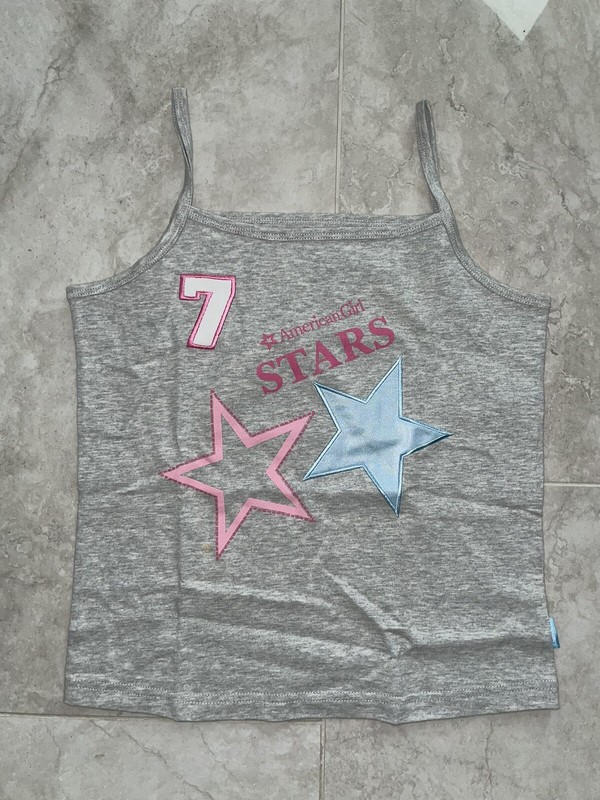 American Girl STARS Tank Top #7 Blue White Pink Gray RETIRED Size M