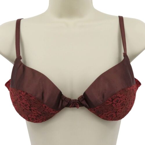 Maidenform Rendezvous 36B 8322 Brown Lace Satin B… - image 1