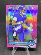 Chris Rodriguez RC 2022 Bowman University Football 1st Rookie Pink SP Card #20. rookie card picture