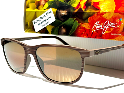 NEW Maui Jim LELE KAWA Brown Stripe POLARIZED Bronze GLASS