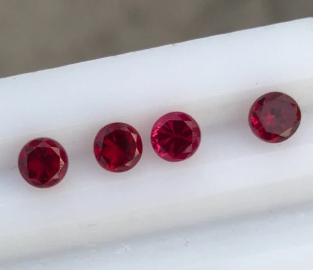 Lab Ruby Round Diamond Cut 4.5 mm Loose Small Gemstone 2.20 Cts For Jewelry - Image 2 of 4