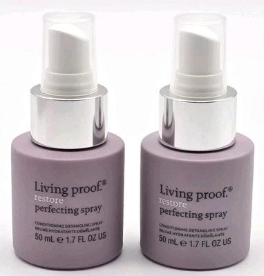 Living Proof Restore Perfecting Spray Conditioning Detangling 1.7 oz x 2 pc  NEW