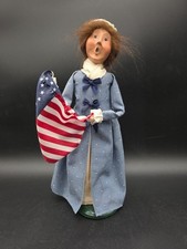 2003 BYERS CHOICE 13" Betsy Ross with American Flag 13 Stars + Stripes