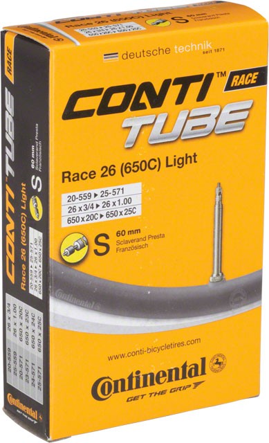 Continental Light 650 x 20-25mm 60mm Presta Valve Tube