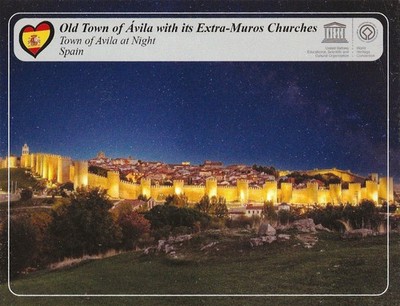 Postcard Spain Old Town of Avila with Its Extra-Muros Churches UNESCO MINT