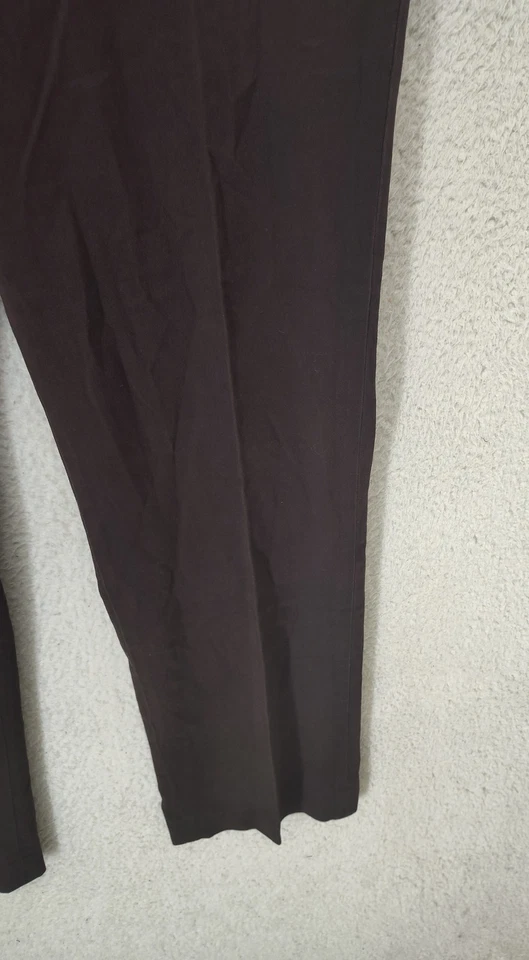 Pantalones Chaps Mujer 12 Marrón Pierna Recta Elastizados Algodón Carrera Oficina Trabajo Tobillo Foto 4 de 4